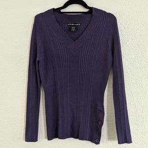 Dark purple ribbed sweater M · United States Sweaters